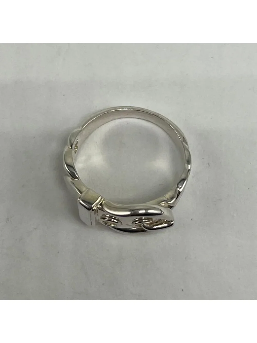 Hermes Boucles Sellier Ring Silver